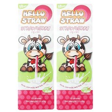 헬로스트로우 딸기향, 60g, 2개