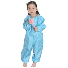 plie 全身美術畫袍 一般款 白色圓點 M, 1 個, 天藍