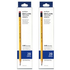 문화연필 더존 옐로우연필 12입, 2B, 2개