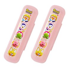 뽀로로 편한 교육용 젓가락 케이스, 핑크, 2개