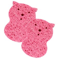 피그비 유아용 순식물성 목욕 스펀지, 핑크, 2개