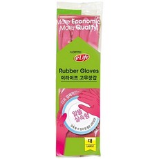 롯데 고무장갑, 핑크, 대(L), 1개