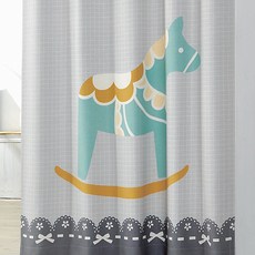Apoa Room 木馬灰色遮光窗簾, 髮卡型
