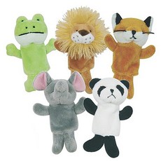 CHUNG YANG TOY 柔軟動物手指玩偶, 5種, 1套, 3號