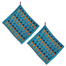 lapezzo 주방 고리 핸드타올 피쉬, 블루, 2개