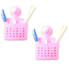 이코디 흡착식 애플 다용도 보관함 2개입, 핑크, 1세트