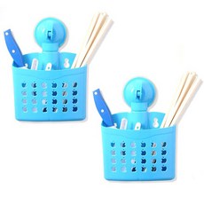 이코디 흡착식 애플 다용도 보관함 2개입, 블루, 1세트