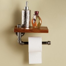 웰디자인커뮤니케이션 월넛빈티지 파이프 선반 SB-015 200 x 200 x 24 mm, 네추럴우드