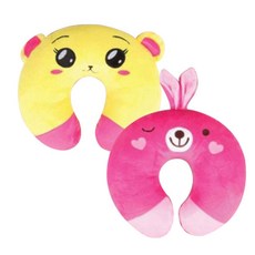 CLMarket 動物造型頸枕 2入, 黃貓+粉紅兔