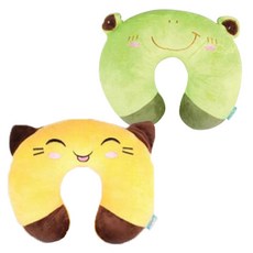 CLMarket 動物造型頸枕 2入, 松鼠+綠蛙