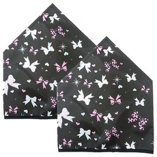 Plie 孩童粉色蝴蝶結印花頭巾 2入