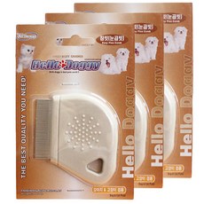 헬로도기 반려동물용 참빗, 혼합 색상, 3개