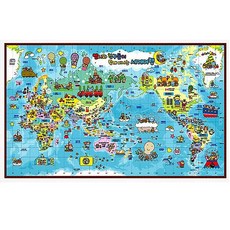 Mungkiwoldeu 兒童世界地圖 艾莉和朋友們 Ver.03 自黏壁貼, B款