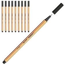 스타빌로 포인트88 수성펜 0.4mm, 블랙, 10개