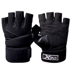 xpd 雙層帶健身手套 XPG-650, 黑色, 1個
