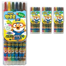 지구화학 뽀롱뽀롱뽀로로 지구 샤프식 색연필, 6색, 4개