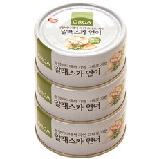 올가홀푸드 알래스카 연어통조림, 100g, 3개