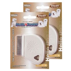 헬로도기 반려동물용 참빗, 혼합 색상, 2개