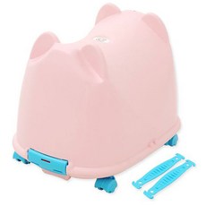 塑膠滾輪玩具收納盒, 粉色