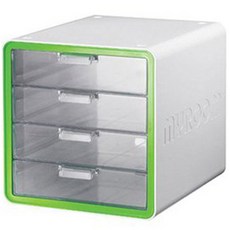 Sysmax 4層抽屜文件盒, 綠色, 4層