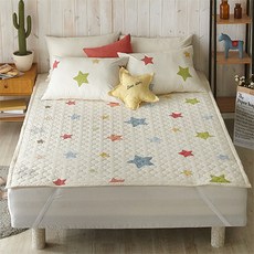 PRIELLE Linestar棉質絎縫防水床墊, 象牙白