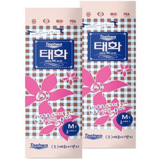 태화 고무장갑 올에이, 핑크, 중(M), 2개