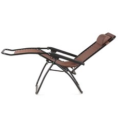 마켓비 RELAXO 접이식 안락의자, 브라운, 1개