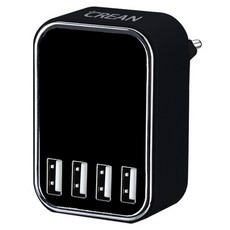 CREAN 智能IC 4埠多功能USB充電器, CREMU4P(黑色), 黑色, 1個