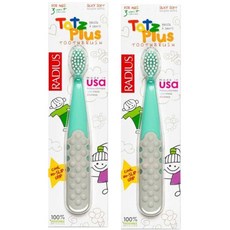 Radius Tots Plus 嬰兒牙刷, 灰色 薄荷綠, 2支, 1支