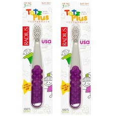 래디어스 토츠플러스 유아칫솔, 퍼플 + 실버, 2개, 1개입
