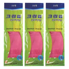 크린랩 고무장갑 대, 핑크, 대(L), 3개