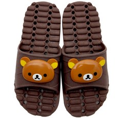 SHABATH 立體拉拉熊造型防滑排水浴室拖鞋, 咖啡色, 1雙