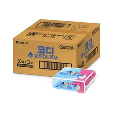 코디 핸디 비데용 물티슈, 30매입, 32개