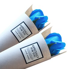 單支玫瑰香皂花, 藍色