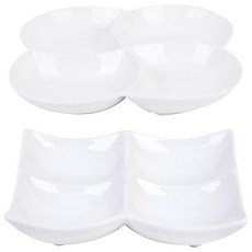 토프 화이트 4절 나눔접시 세트, 1개
