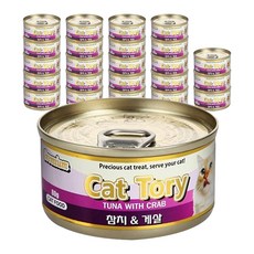 캣토리 고양이 캔, 참치 + 게살 혼합맛, 80g, 24개 참치 + 게살 혼합맛, 80g, 24개