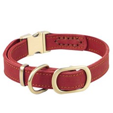 KOKKA 寵物經典皮革項圈, 紅色的