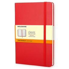 몰스킨 클래식 룰드 하드커버 노트 포켓사이즈, 레드, 1개