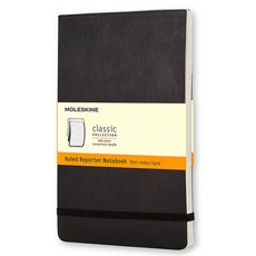 몰스킨 클래식 리포터 룰드 소프트커버, 블랙 포켓(Pocket), 1개