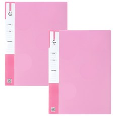 지에스나인 도리미 A4 클리어파일, 분홍, 2개입