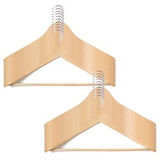 HOMENHOUSE 高級原木西裝衣架, 20個, 天然原木