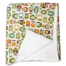 Organic Factory 孩童車用細纖維雙面毛絨毯, 貓頭鷹(米色)