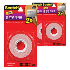 3M Scotch 強力泡沫雙面膠帶 3215 24mmx1.5m, 單色, 3片