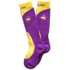 Sun Glade 冬季印花滑雪襪, 紫色 黃色