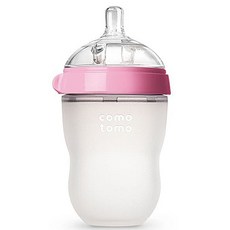 como tomo 矽膠奶瓶 單入組, 2階段, 粉紅色, 1個, 250ml