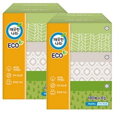 깨끗한나라 에코 각티슈 2겹 180매, 6개입, 2세트
