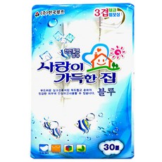 사랑이가득한집 3겹 롤화장지 블루 18m 재생펄프, 30롤, 1팩, 30개입, 1개
