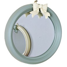 Keydari 蝴蝶結造型圓形壁掛式鏡子 S號, 薄荷