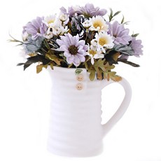 THE FLOWERMARKET 人造雛菊花盆 紫色, 1套