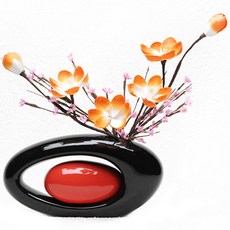 Happy World仿真花圓形手提花瓶, 橙色/78(30), 1套